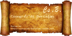 Csongrádi Bertalan névjegykártya