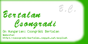 bertalan csongradi business card